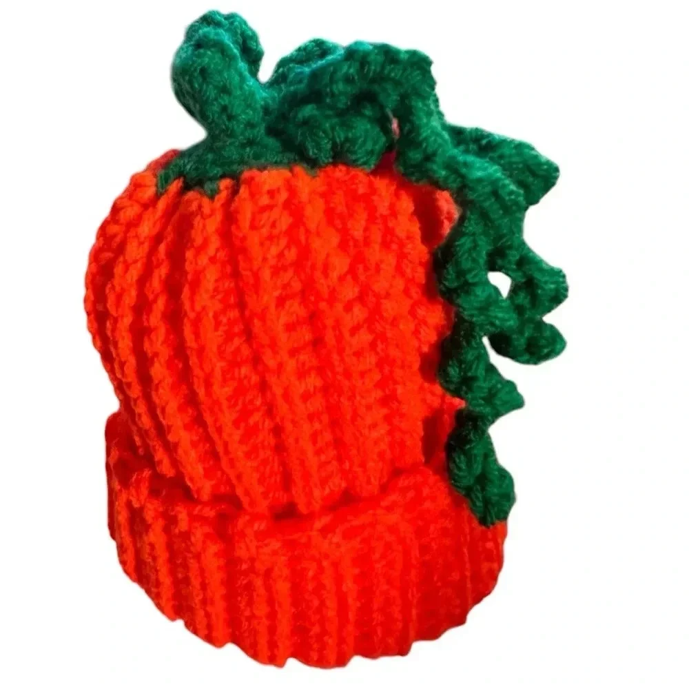Super Cute Crochet Bohemian Pumpkin Hat Infant Child Size 3-6 mos